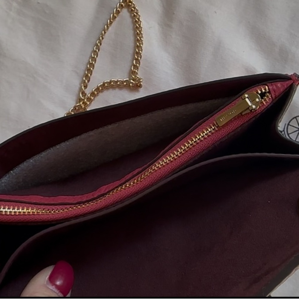 COACH NWOT Georgie Crossbody Oxblood & Wine Leather Mini Clutch Bag 7287 - Picture 9 of 17